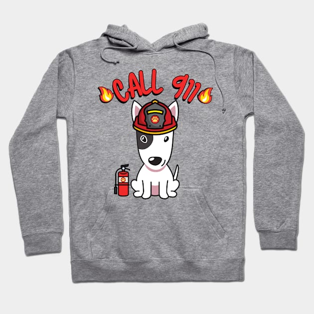 Firefighter Bull Terrier Hoodie by Pet Station